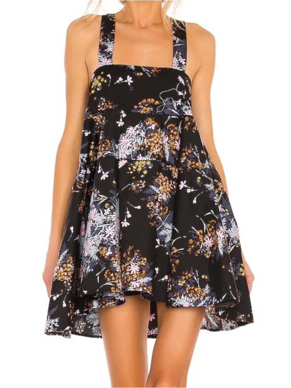 Free People Let The Sunshine In Floral Cotton Dress XL